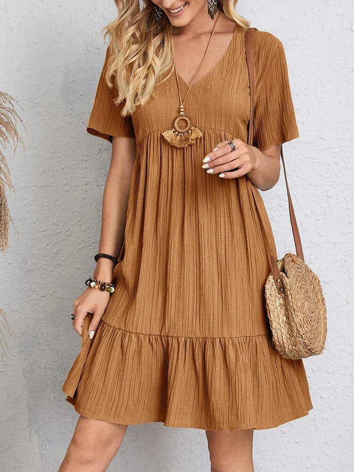 Robe d’Été Femme Julietta – Robe Ample avec Col en V & Confort Aérien pour Jours Chauds