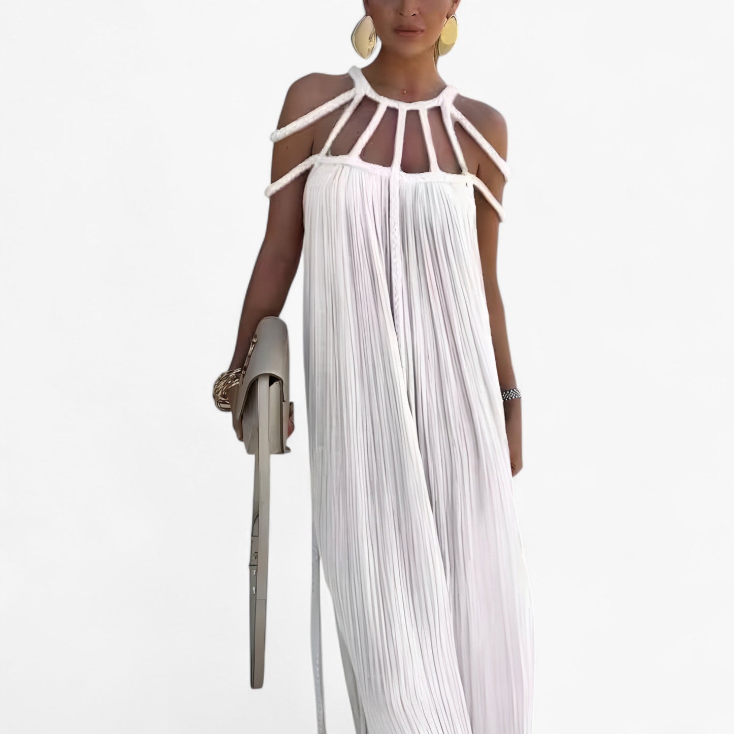 Linette Robe Longue Femme – Élégante Robe Maxi Fluide avec Coupe Droite et Style Polyvalent