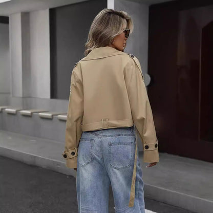 Selah Trench Court Femme – Manteau Chic à Taille Ceinturée & Coupe Élégante Mi-Saison
