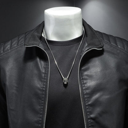 Lance Veste Homme en Cuir – Élégante, Confortable avec Coupe Régulière & Fermeture Éclair