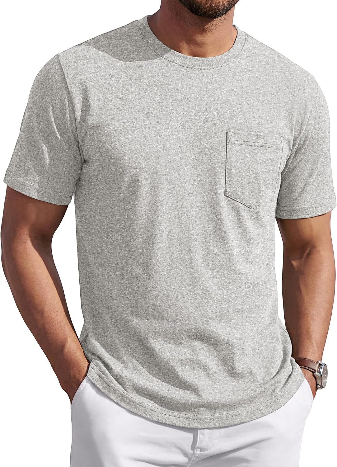 Leonardo Men's T-Shirt – Soft Cotton T-Shirt with Pocket, Breathable & Casual Summer