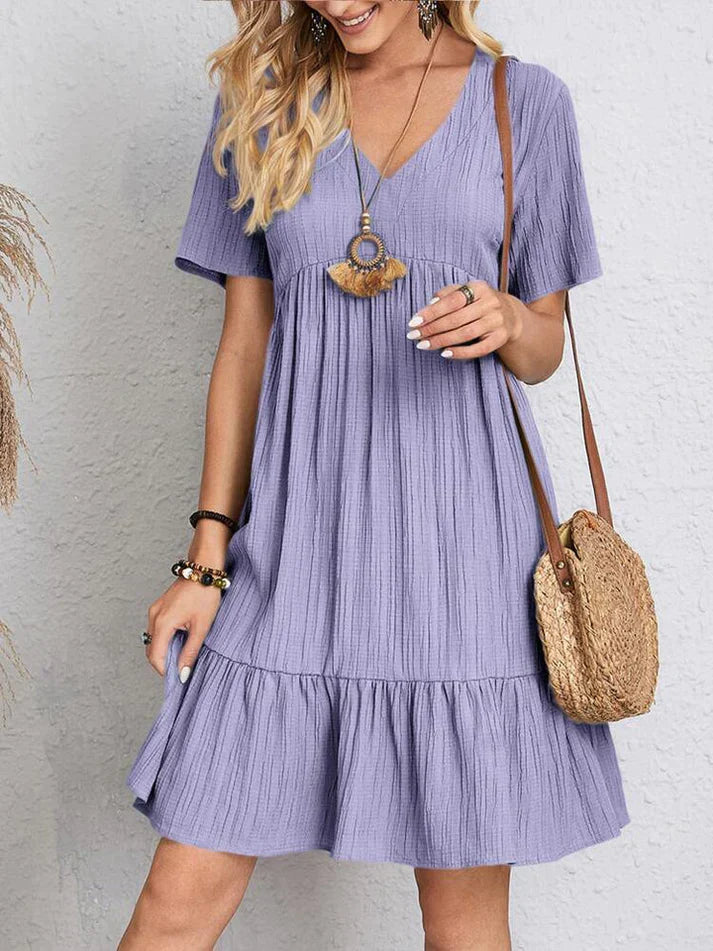 Robe d’Été Femme Julietta – Robe Ample avec Col en V & Confort Aérien pour Jours Chauds