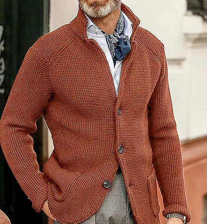 Edward Blazer Homme Vintage – Col Montant Élégant, Manches Longues & Style Intemporel
