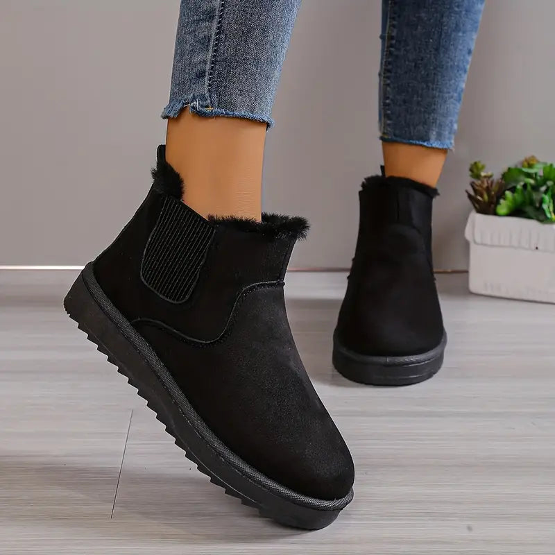 Millie Bottines Femme – Chaudes Bottines à Enfiler avec Doublure Fausse Fourrure & Semelle Robuste