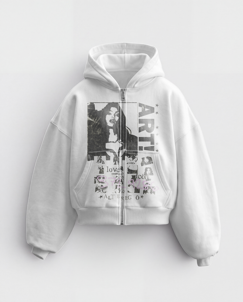 'ART!' HEAVYWEIGHT BOXY ZIPUP HOODIE