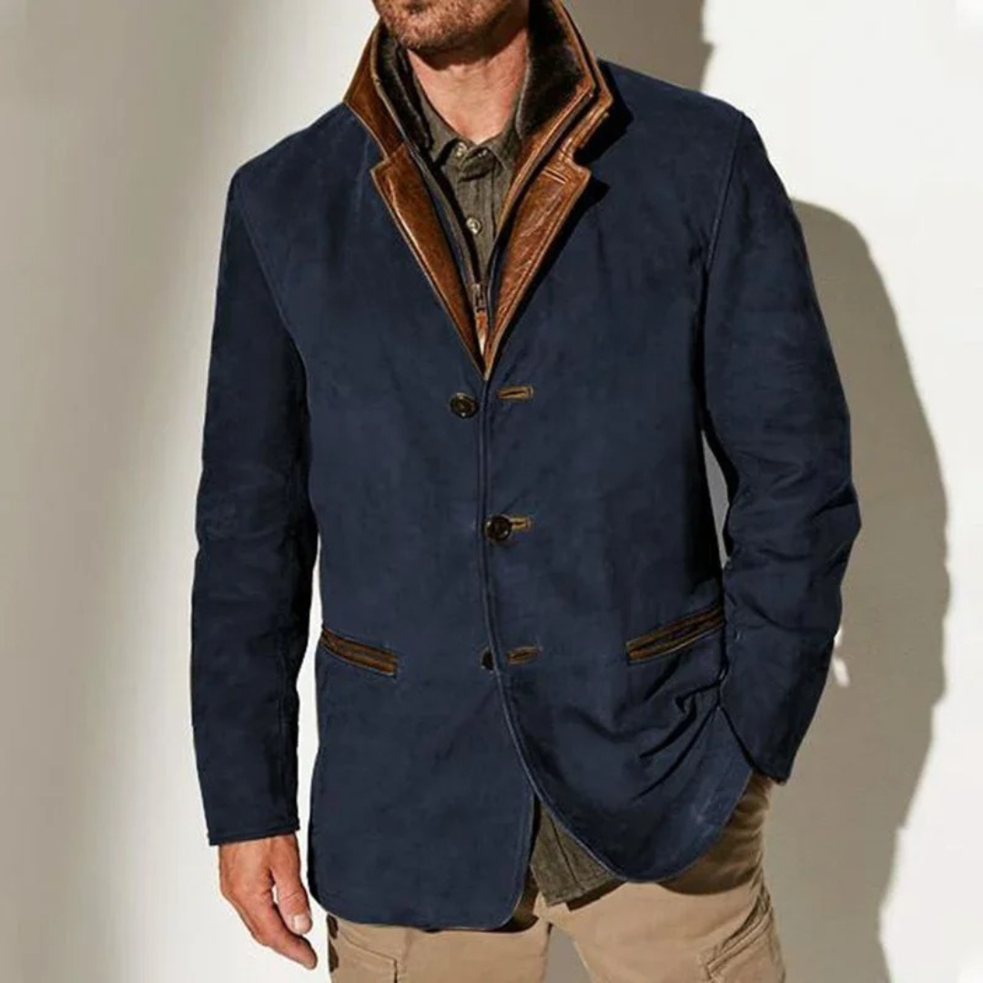 Vintage Men's Jacket retro style-blue