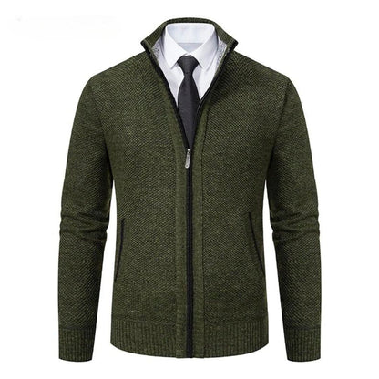 Adrian Men's Pullover – Black Knit Zip Style
