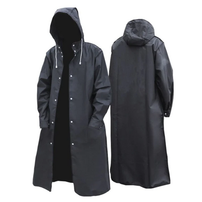 Adrien Men's Raincoat – Long Waterproof Breathable Coat with Adjustable Hood
