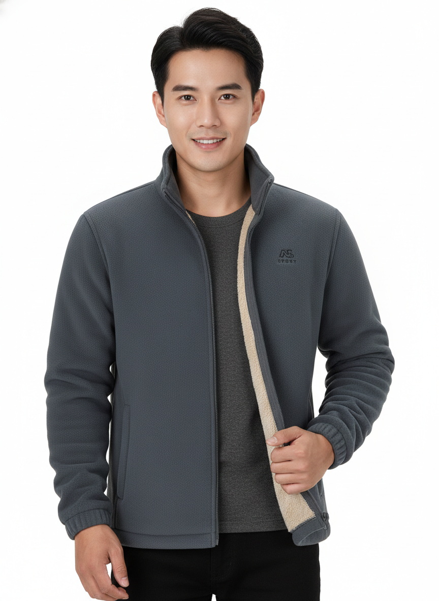 Alvin Unisex Fleece Jacket with Sherpa Lining – Warm, Comfortable & Everyday Use