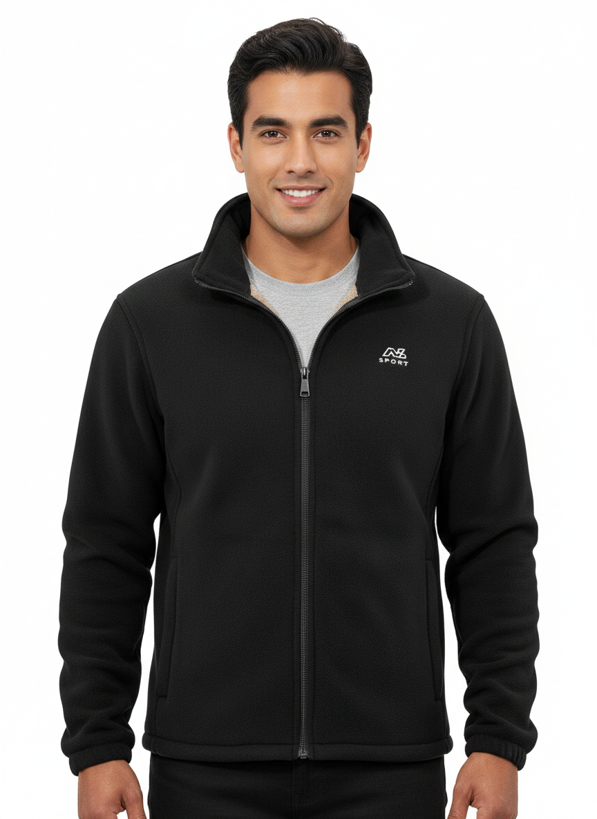 Alvin Unisex Fleece Jacket with Sherpa Lining – Warm, Comfortable & Everyday Use
