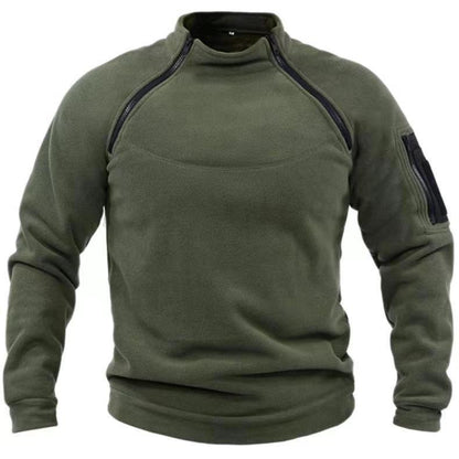 Calix Haut Col Zippé pour Homme – Manches longues avec poche sur la manche et surpiqûres structurées