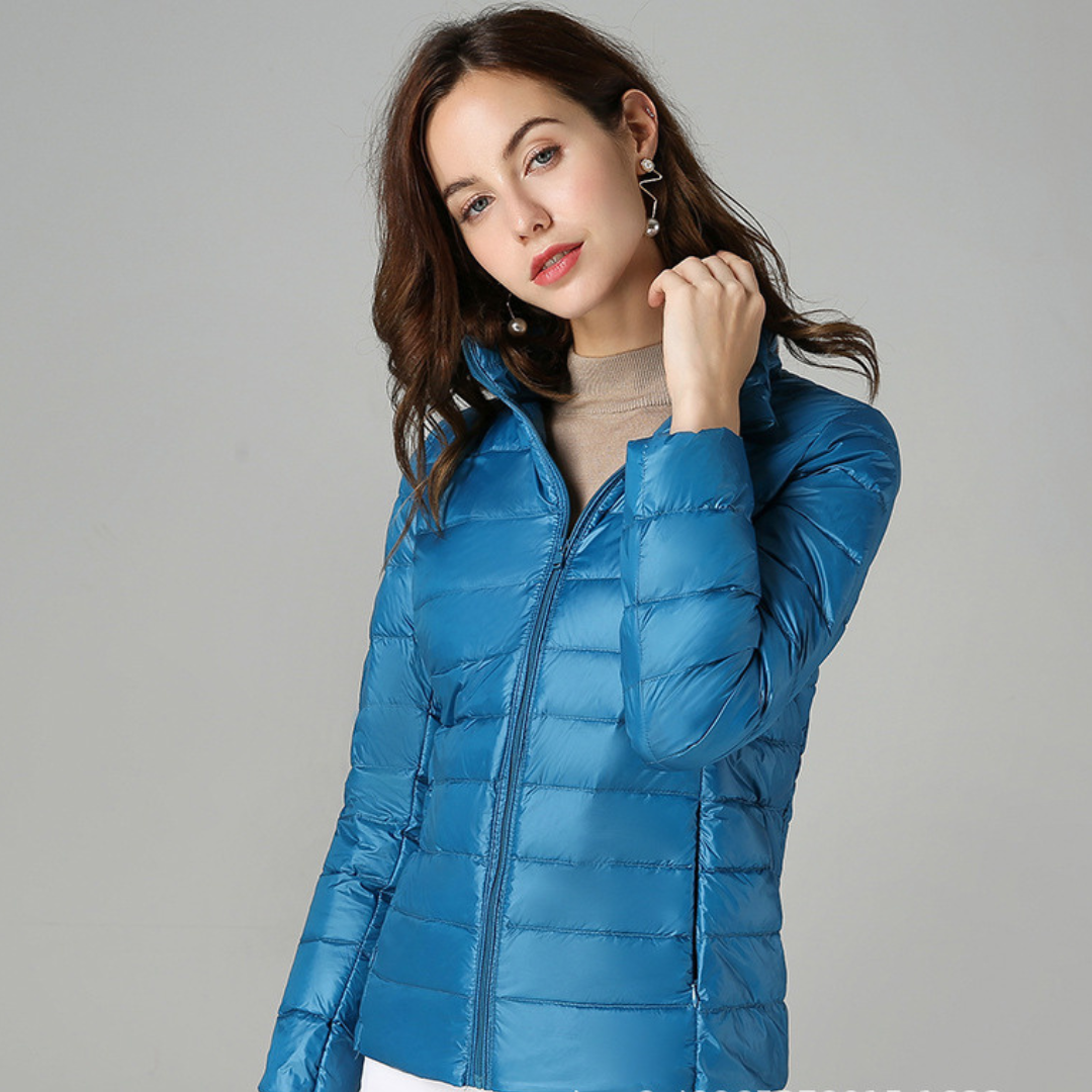 Women's mid-season waterproof jacket - blue