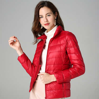 Women's mid-season waterproof jacket -red