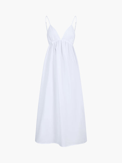 Camille Robe Longue Femme – Robe d’Été Légère avec Dos Nu & Coupe Fluide Élégante