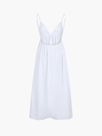 Camille Robe Longue Femme – Robe d’Été Légère avec Dos Nu & Coupe Fluide Élégante