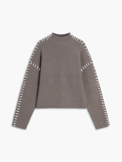 Kayla Pull Femme – Pull Oversize à Col Montant en Maille Douce Chic & Confortable