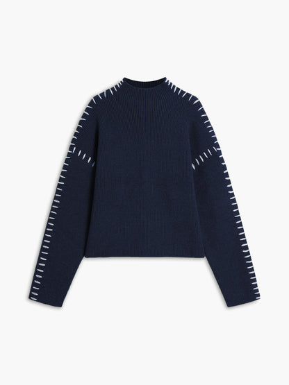 Kayla Pull Femme – Pull Oversize à Col Montant en Maille Douce Chic & Confortable