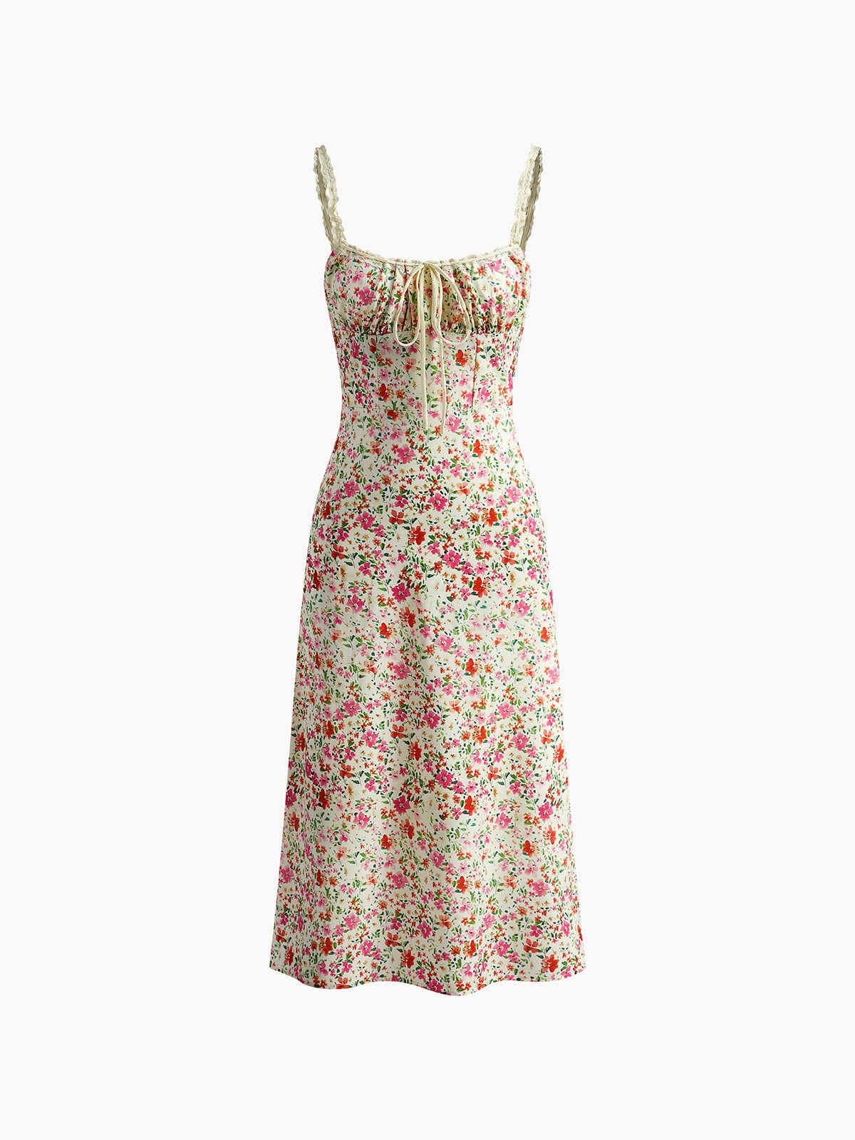 Élodie Robe Midi Femme – Élégante Robe Florale à Coupe Féminine pour Été & Occasions Chic