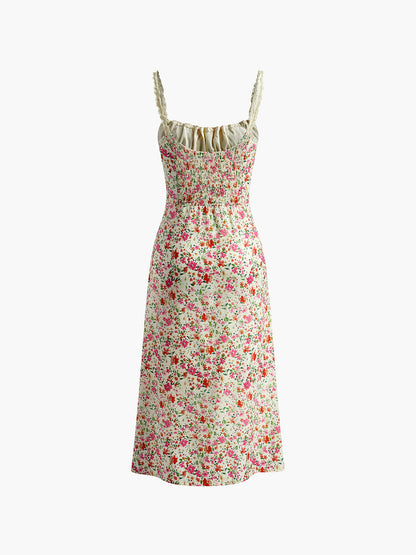 Élodie Robe Midi Femme – Élégante Robe Florale à Coupe Féminine pour Été & Occasions Chic