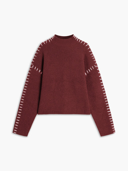 Kayla Pull Femme – Pull Oversize à Col Montant en Maille Douce Chic & Confortable