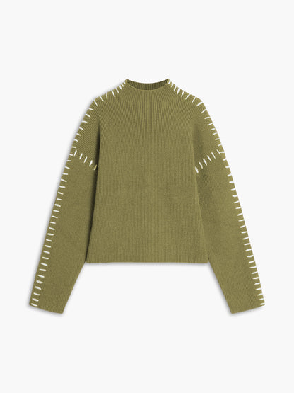 Kayla Pull Femme – Pull Oversize à Col Montant en Maille Douce Chic & Confortable