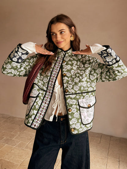 Lennox Veste Matelassée Fleurie – Multicolore, Bohème et Authentique pour un Style Unique