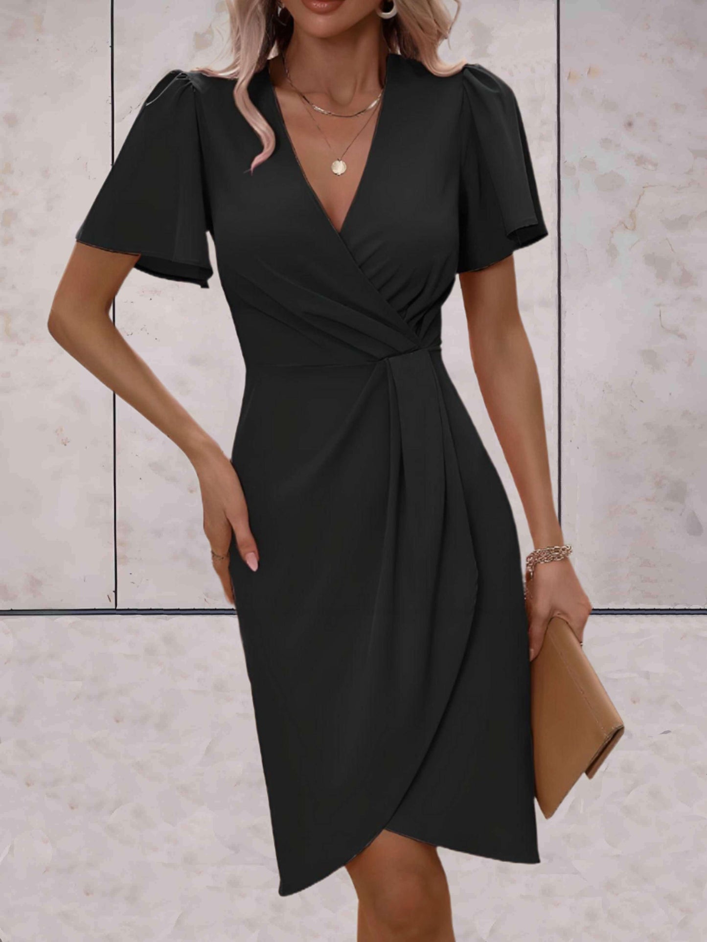 Robe Portefeuille Femme Harper – Élégante Robe Croisée avec Col en V & Coupe Ajustable pour Toute Occasion