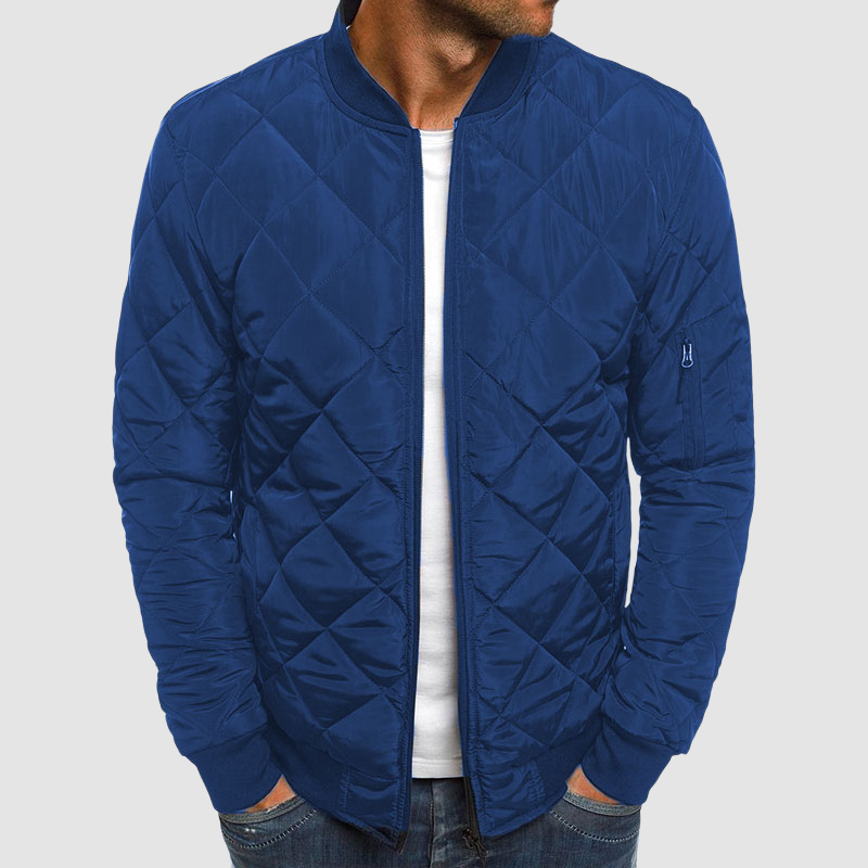 Men's quilted jacket diamond pattern