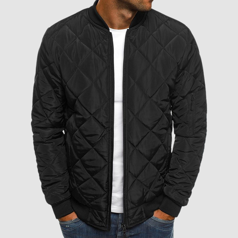 Zip up quilted jacket with pockets