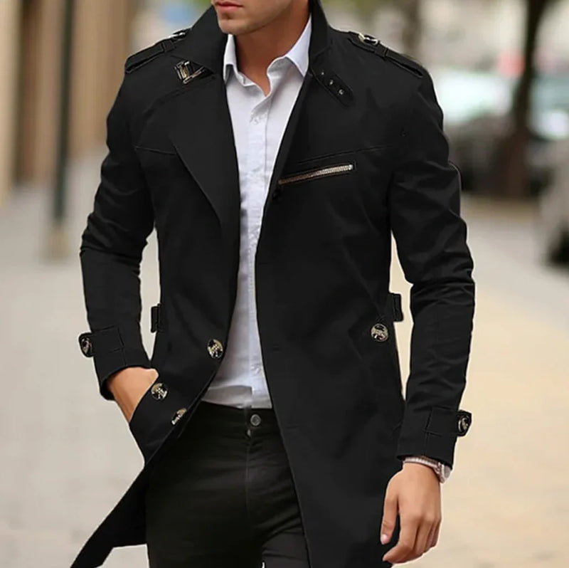 Nelio Men's Elegant Autumn Coat – Chic & Comfortable Italian Trench