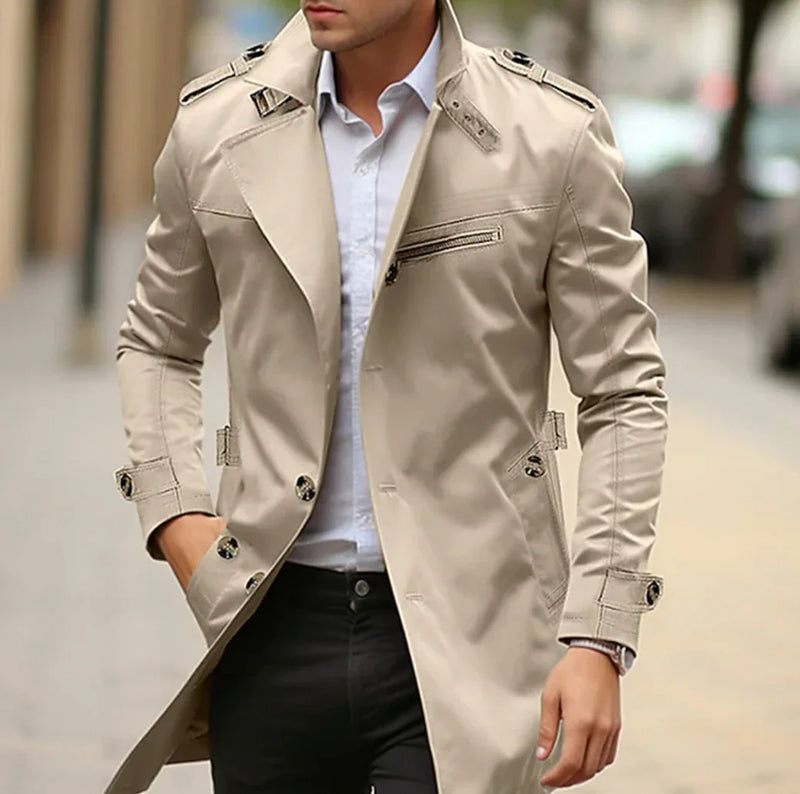 Nelio Men's Elegant Autumn Coat – Chic & Comfortable Italian Trench