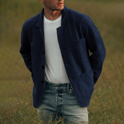 Dexter Veste Décontractée pour Homme – Tissu texturé avec fermeture à boutons et poches avant