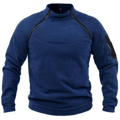 Calix Haut Col Zippé pour Homme – Manches longues avec poche sur la manche et surpiqûres structurées
