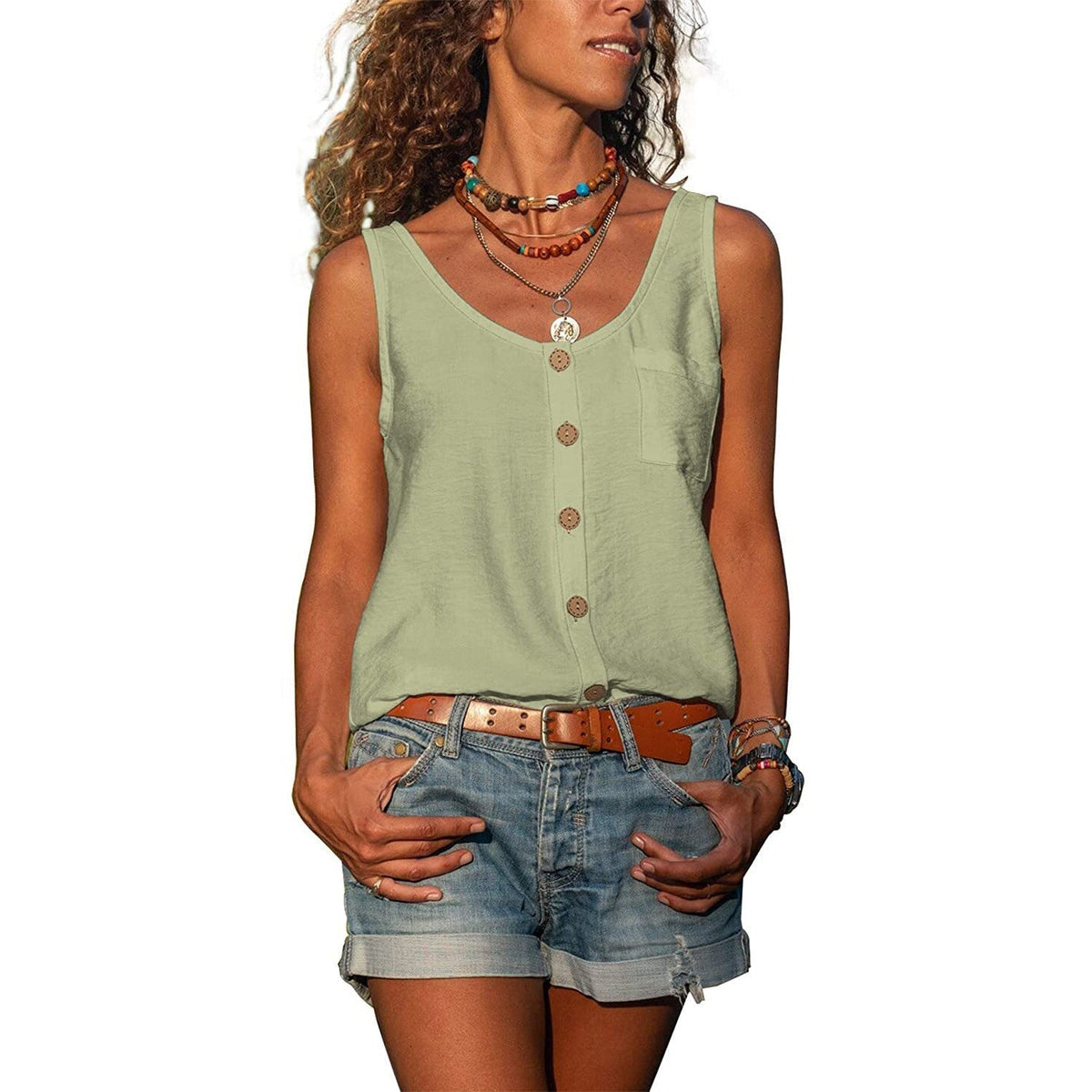 Blisse Women's Tank Top | Elegant Ibiza Style - green