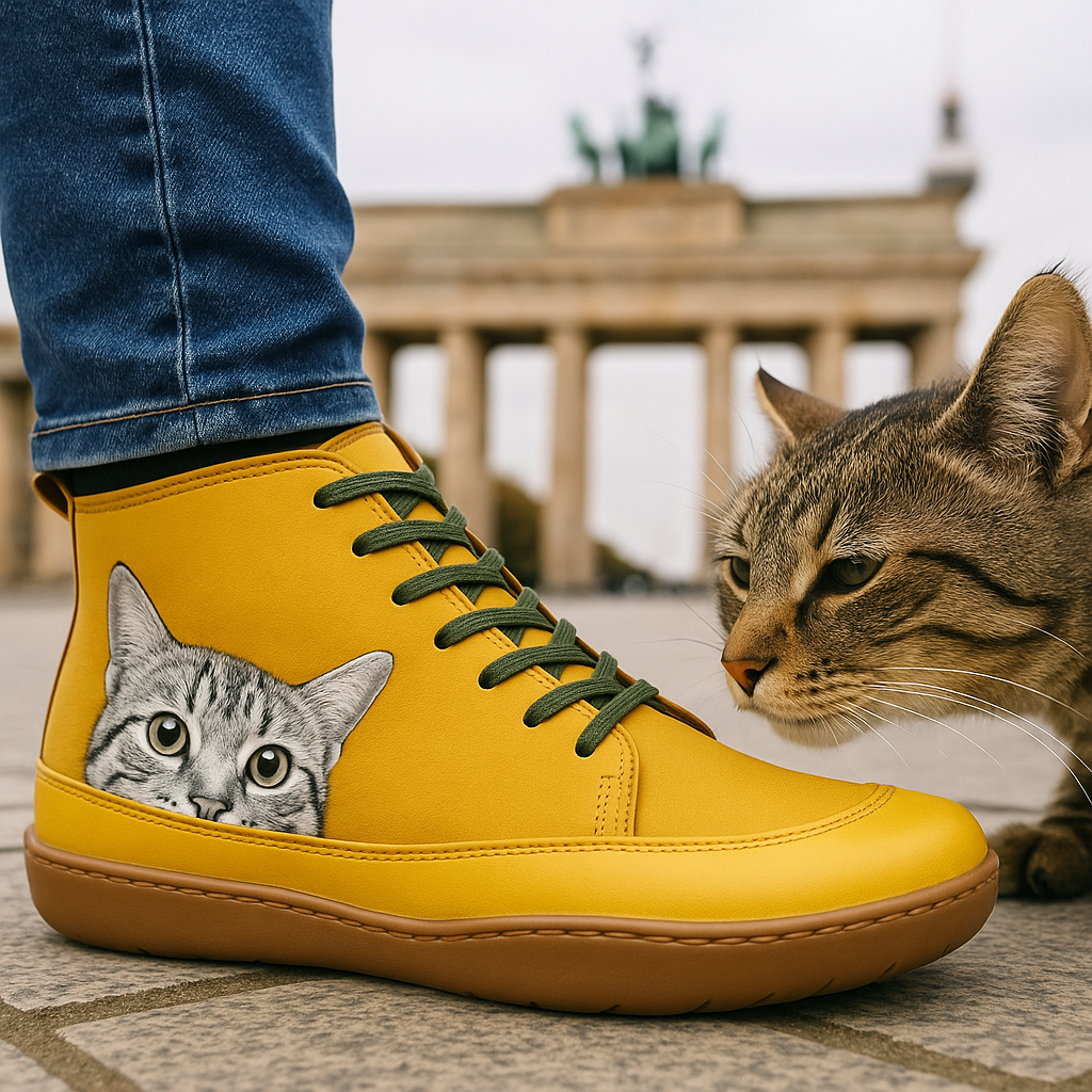 Angela Bottes Femme Motif Chat – Chaussures Hiver Confortables & Chaudes au Style Unique