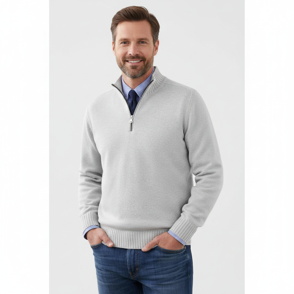 Brad Pull Quarter-Zip Men – Soft Breathable Knit with Zip Collar & Regular Fit