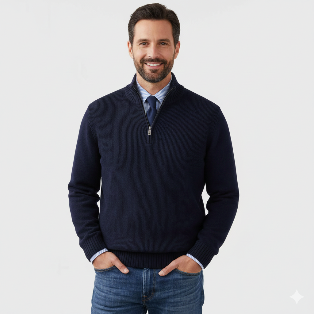 Brad Pull Quarter-Zip Men – Soft Breathable Knit with Zip Collar & Regular Fit