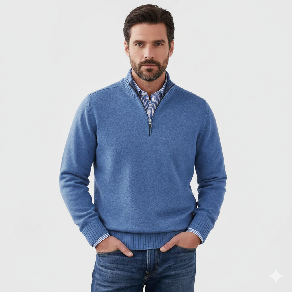 Brad Pull Quarter-Zip Men – Soft Breathable Knit with Zip Collar & Regular Fit