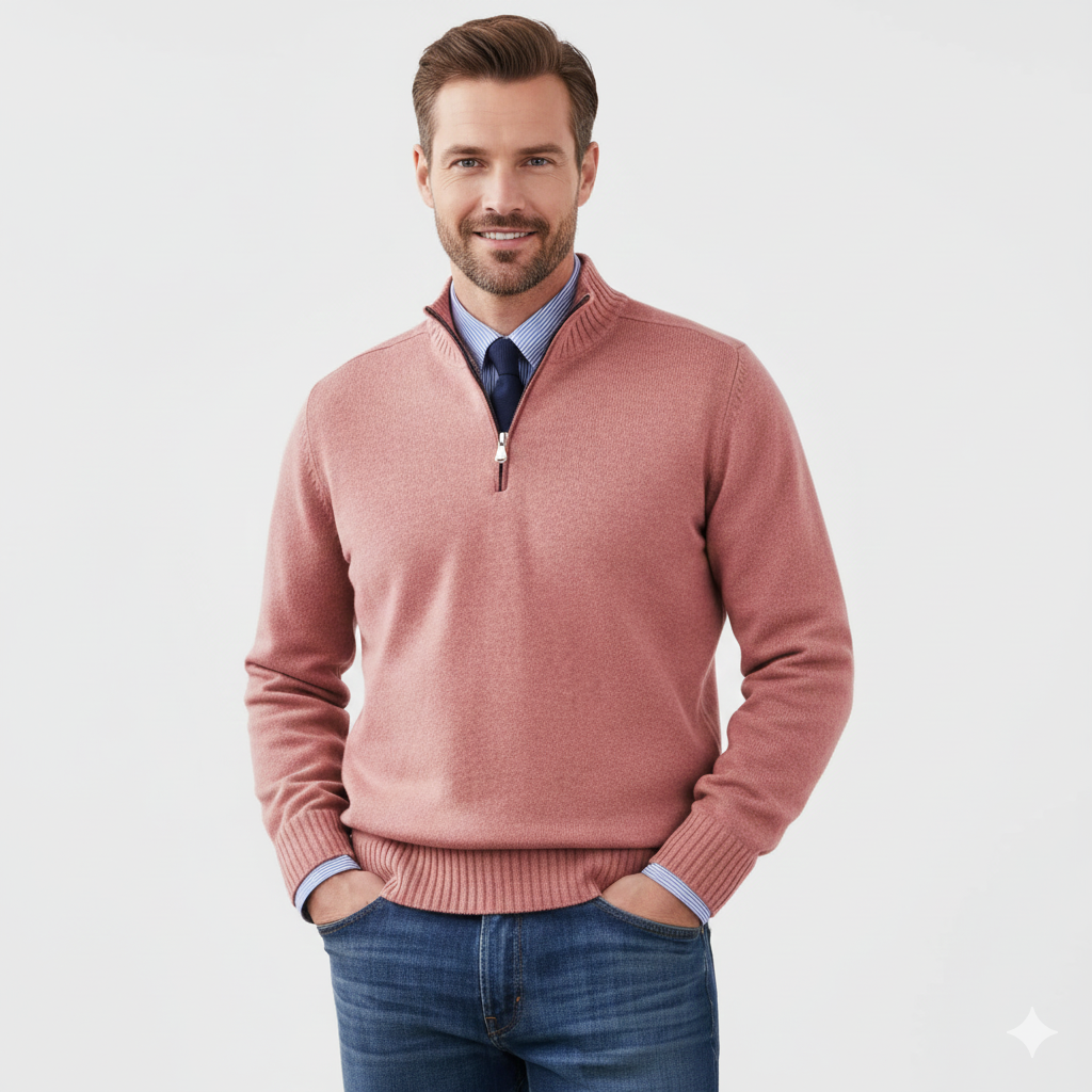 Brad Pull Quarter-Zip Men – Soft Breathable Knit with Zip Collar & Regular Fit