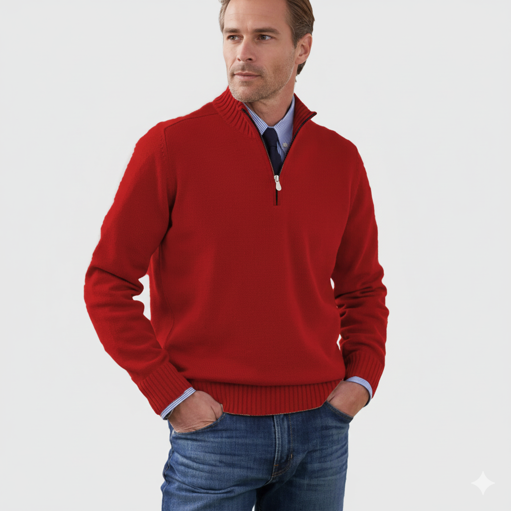 Brad Pull Quarter-Zip Men – Soft Breathable Knit with Zip Collar & Regular Fit