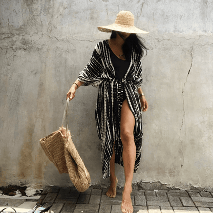 Brenna Robe Kimono Looksy – Imprimé Tie-Dye Bohème & Coupe Mi-Longue Fluide
