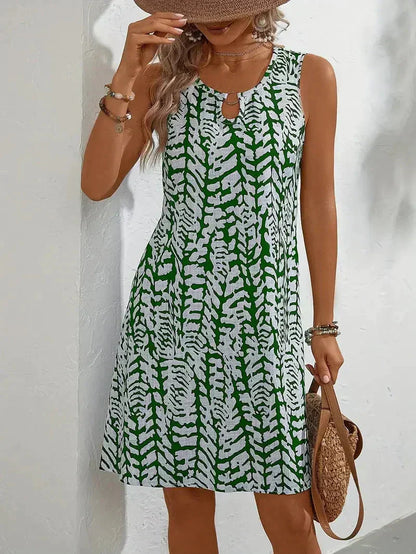 Hannie Mini Printed Dress for Women – Sleeveless Summer Dress in Lightweight and Breathable Fabric