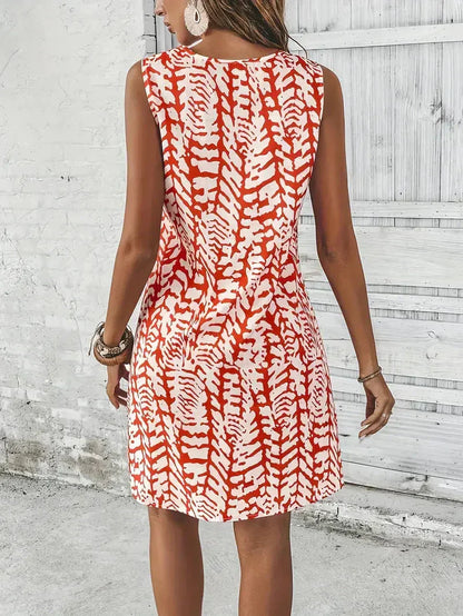 Hannie Mini Printed Dress for Women – Sleeveless Summer Dress in Lightweight and Breathable Fabric