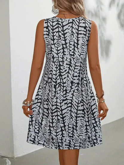 Hannie Mini Printed Dress for Women – Sleeveless Summer Dress in Lightweight and Breathable Fabric