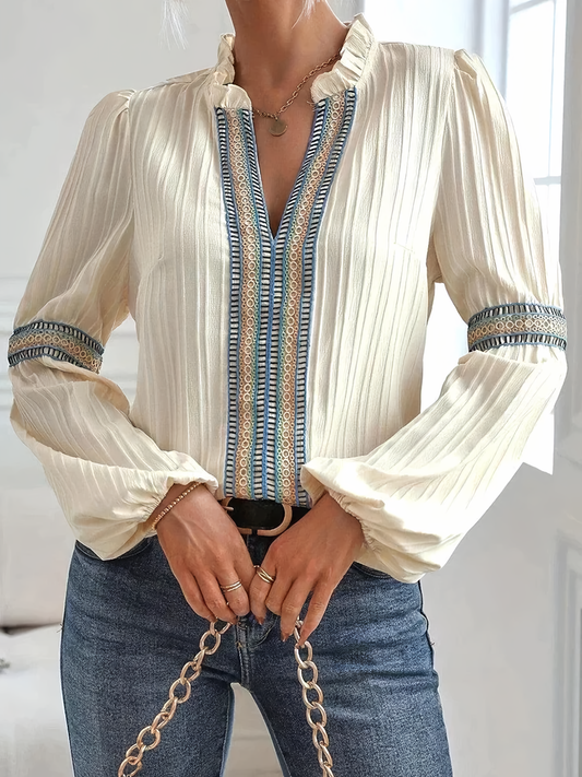 Caroline Blouse Boho Femme – Blouse Élégante et Légère au Style Bohème avec Détails Modernes