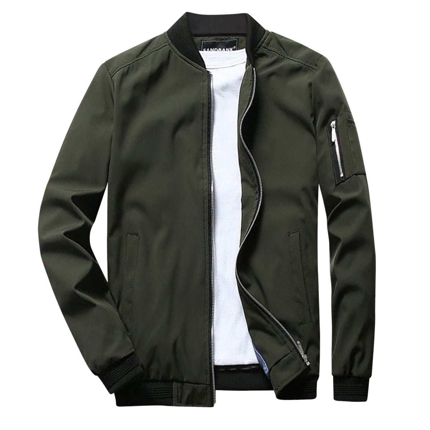 Tyler Veste Zippée pour Homme – Coupe droite avec poche sur la manche et poignets côtelés