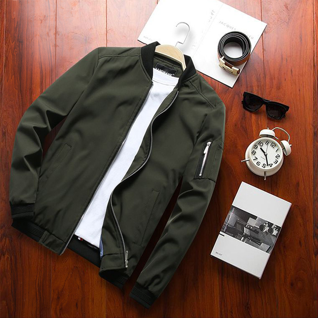 Tyler Veste Zippée pour Homme – Coupe droite avec poche sur la manche et poignets côtelés
