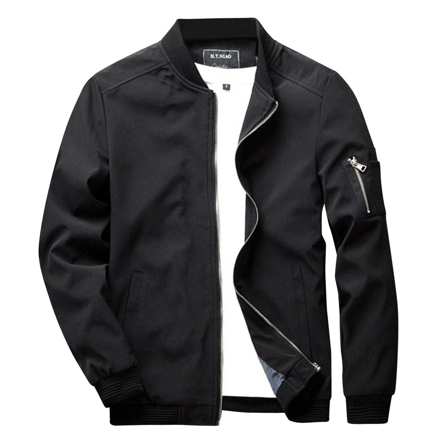 Tyler Veste Zippée pour Homme – Coupe droite avec poche sur la manche et poignets côtelés