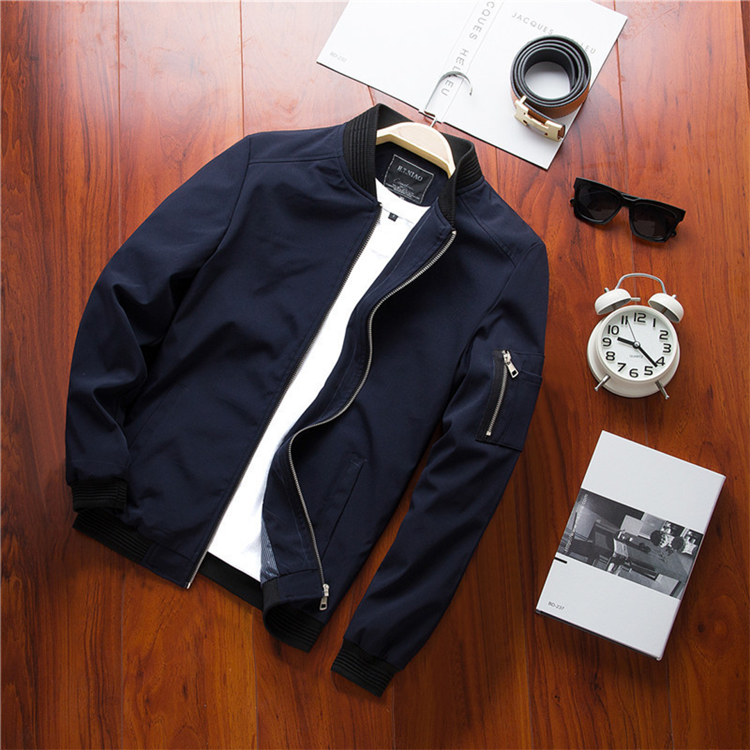 Tyler Veste Zippée pour Homme – Coupe droite avec poche sur la manche et poignets côtelés