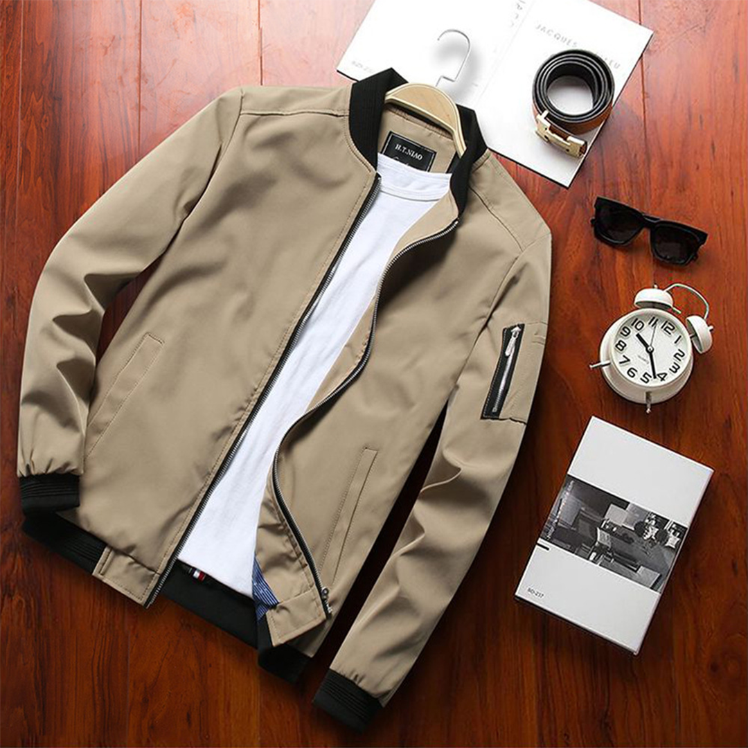 Tyler Veste Zippée pour Homme – Coupe droite avec poche sur la manche et poignets côtelés